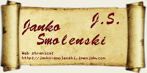 Janko Smolenski vizit kartica